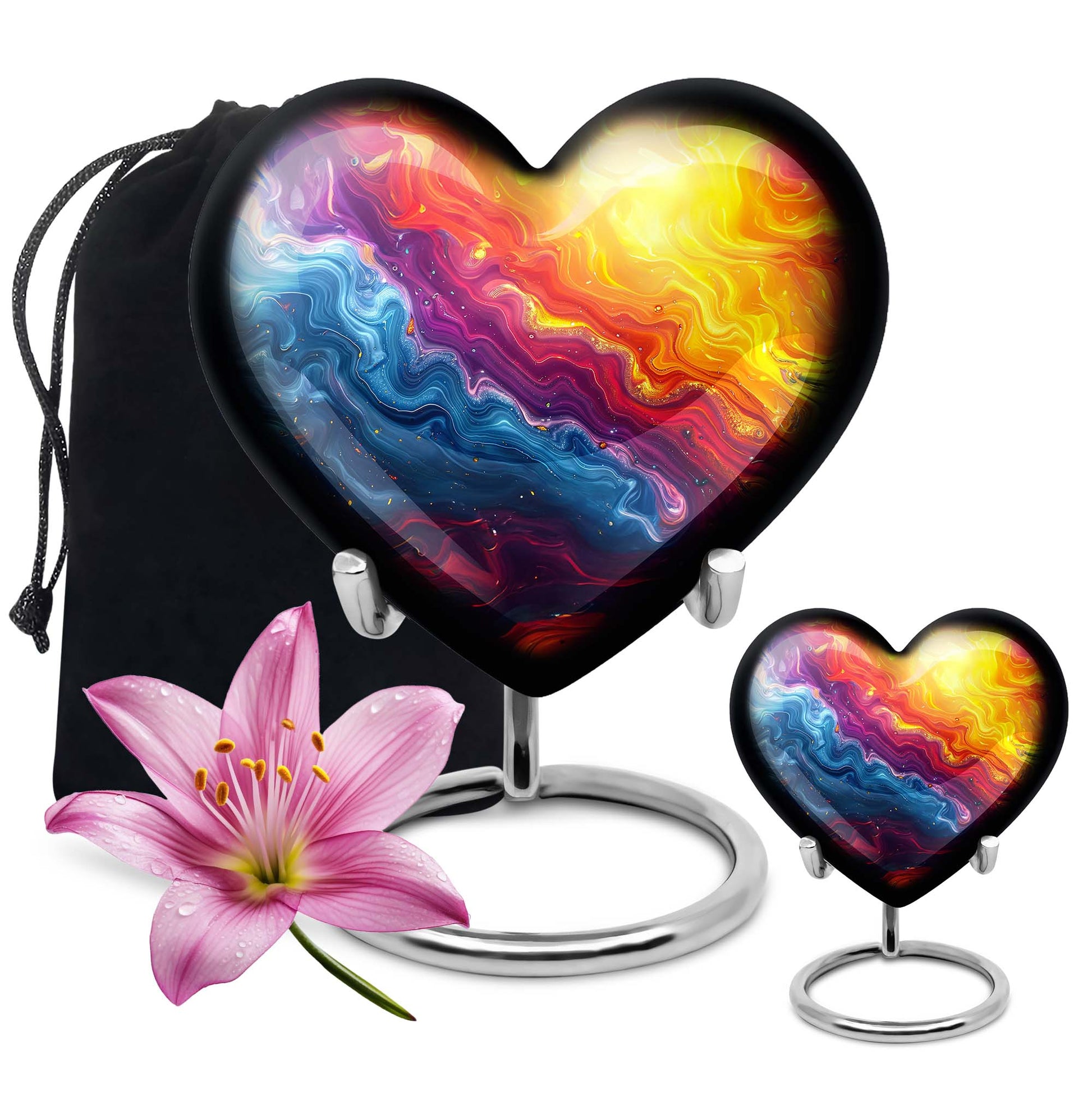 Vibrant Swirl Heart Urn