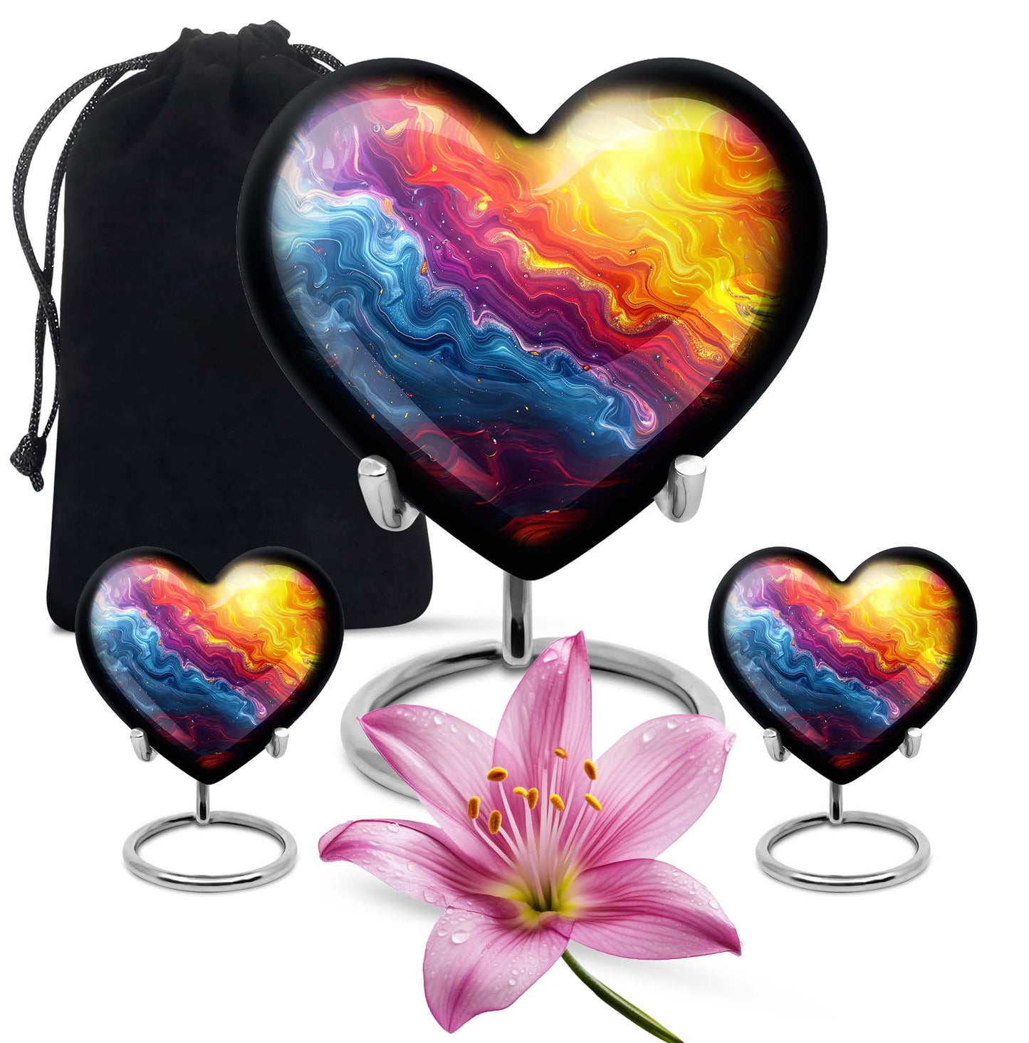 Vibrant Swirl Heart Urn