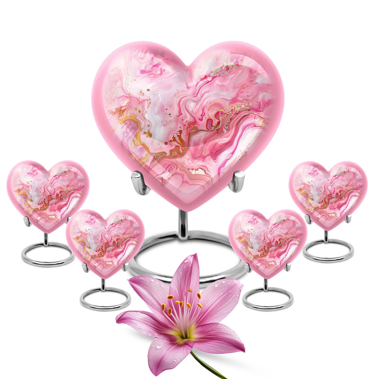 Vibrant Swirl Heart Urn for ashes