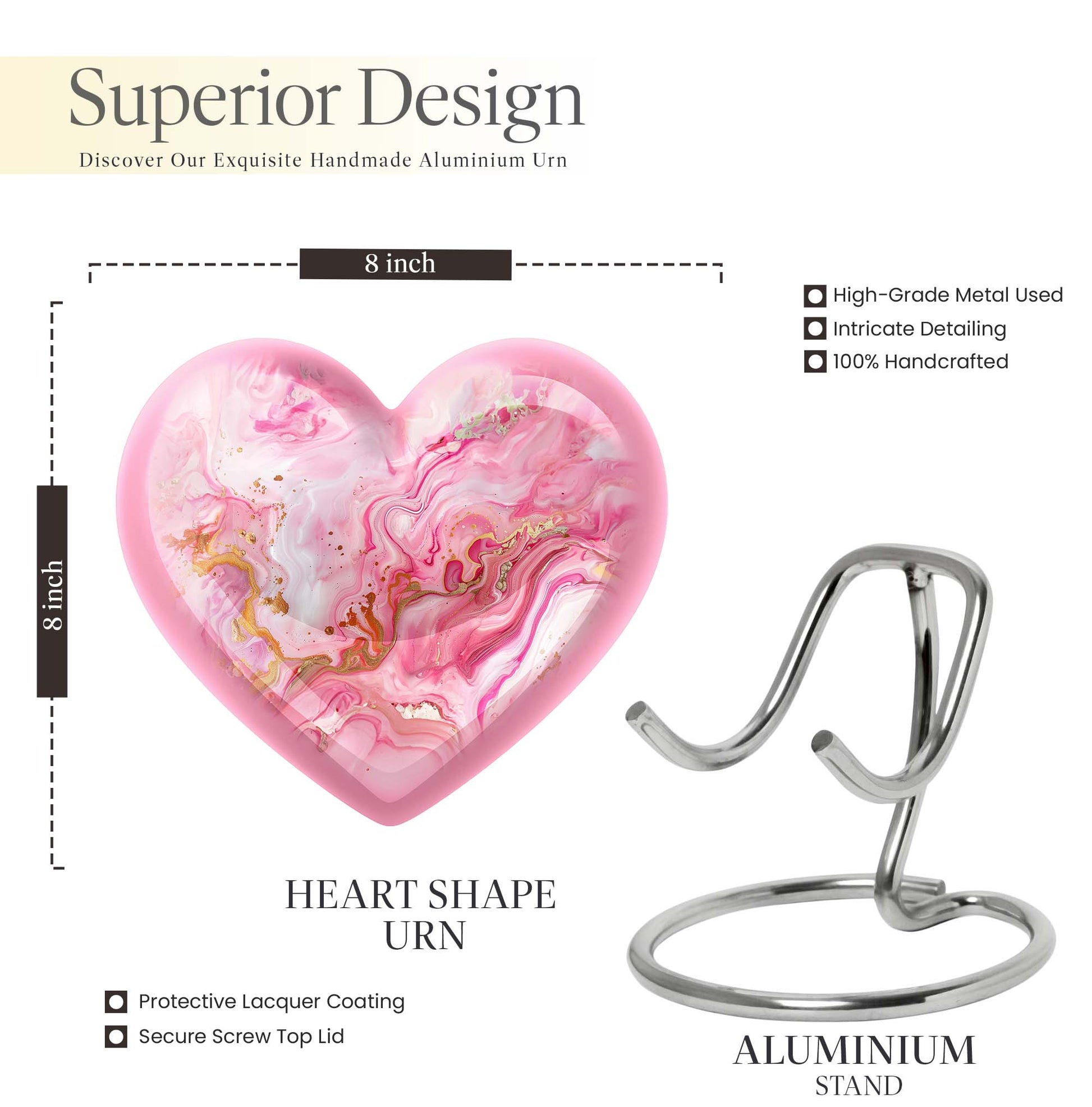 Vibrant Swirl Heart Urn for ashes