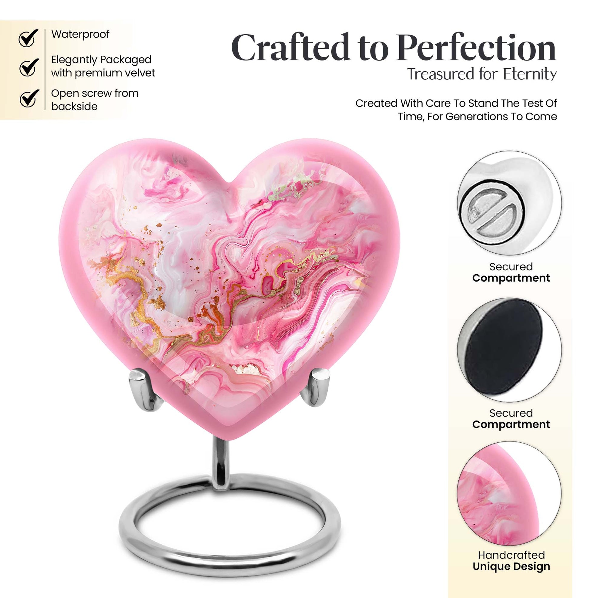 Vibrant Swirl Heart Urn for ashes