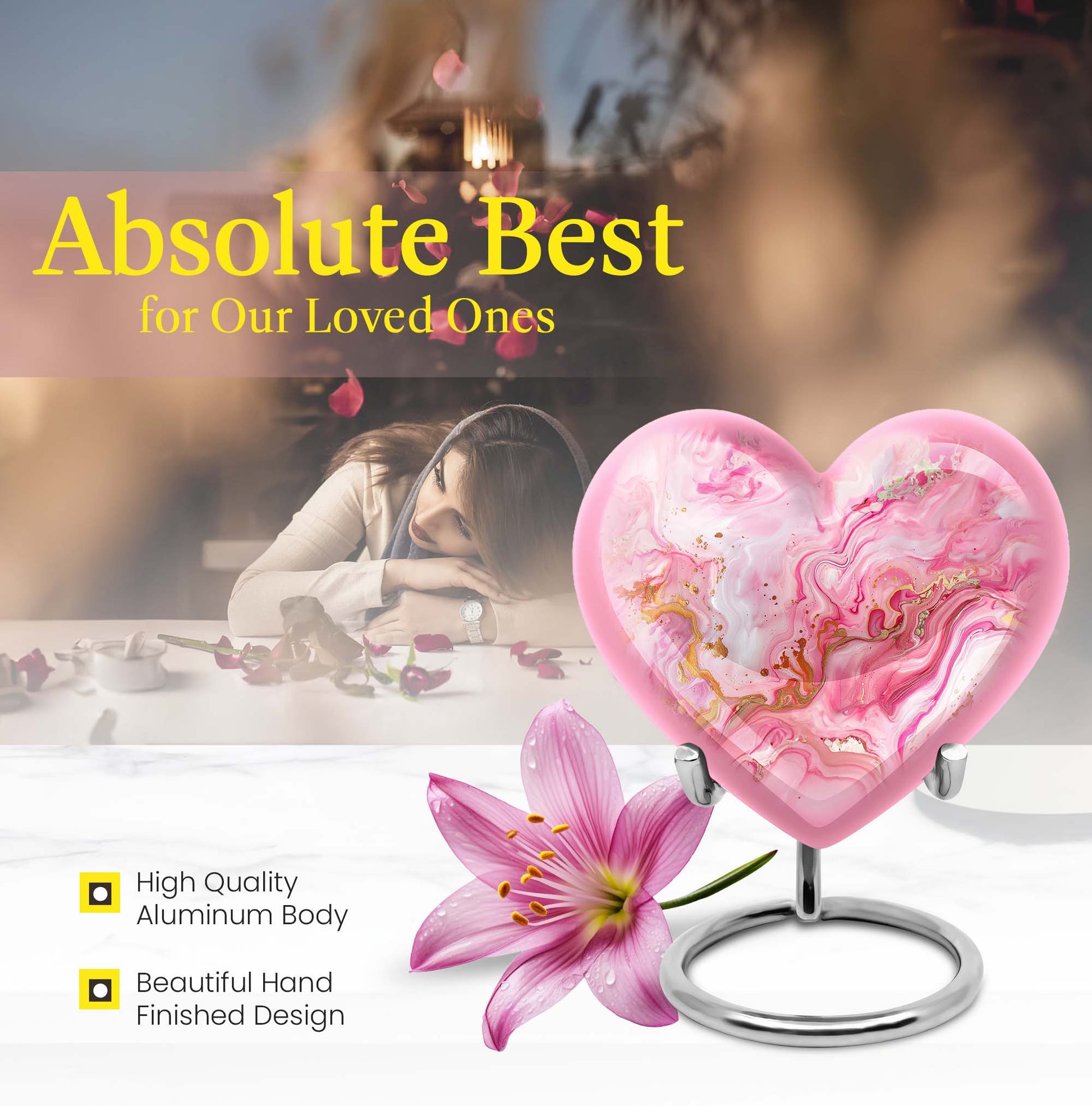 Vibrant Swirl Heart Urn for ashes