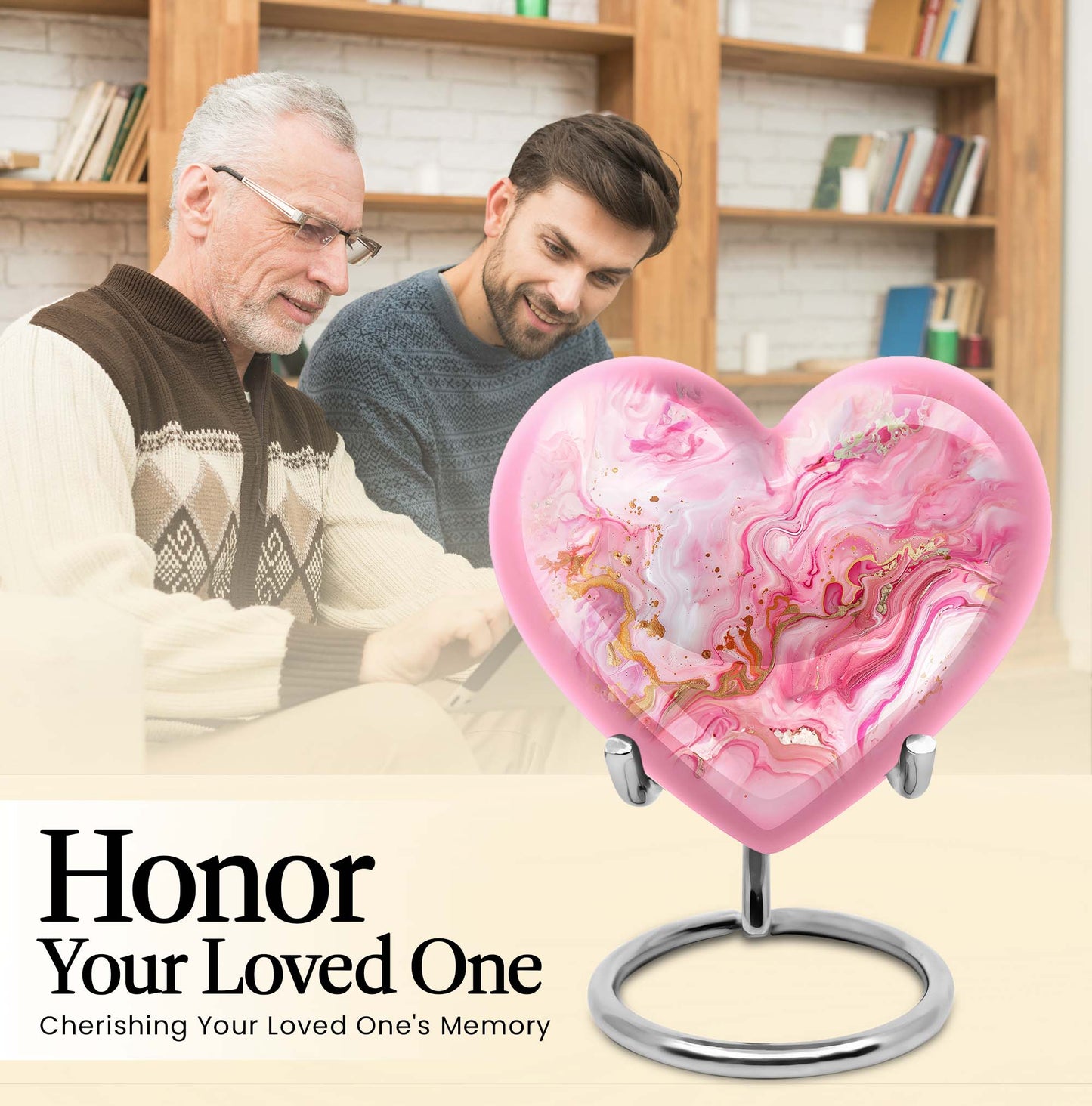 Vibrant Swirl Heart Urn for ashes