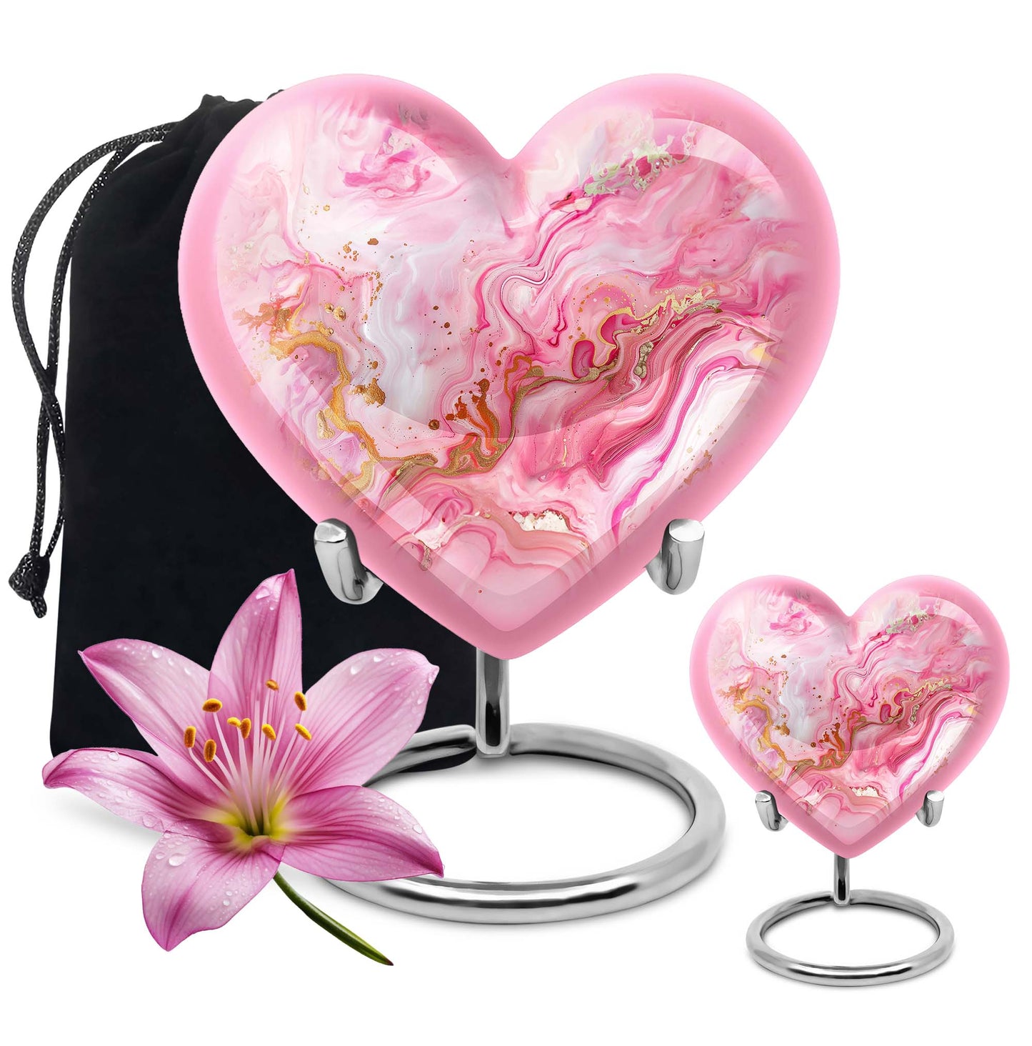 Vibrant Swirl Heart Urn for ashes