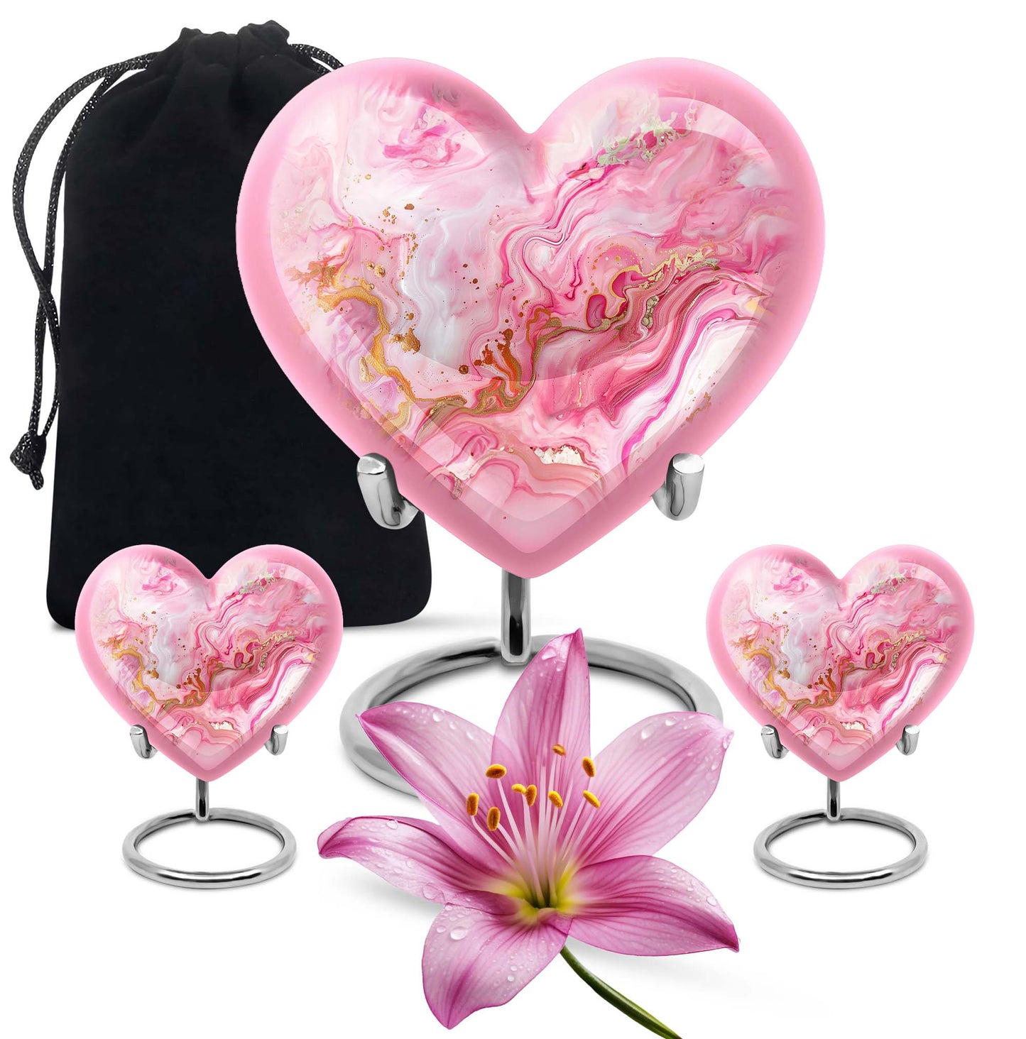 Vibrant Swirl Heart Urn for ashes