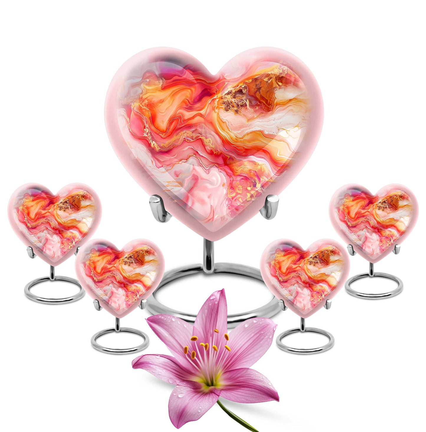 vibrant swirl heart urn
