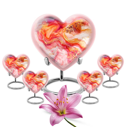 vibrant swirl heart urn