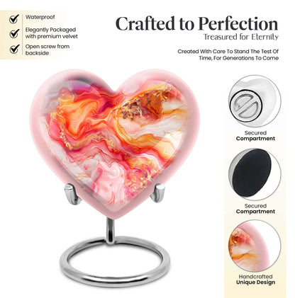 vibrant swirl heart urn