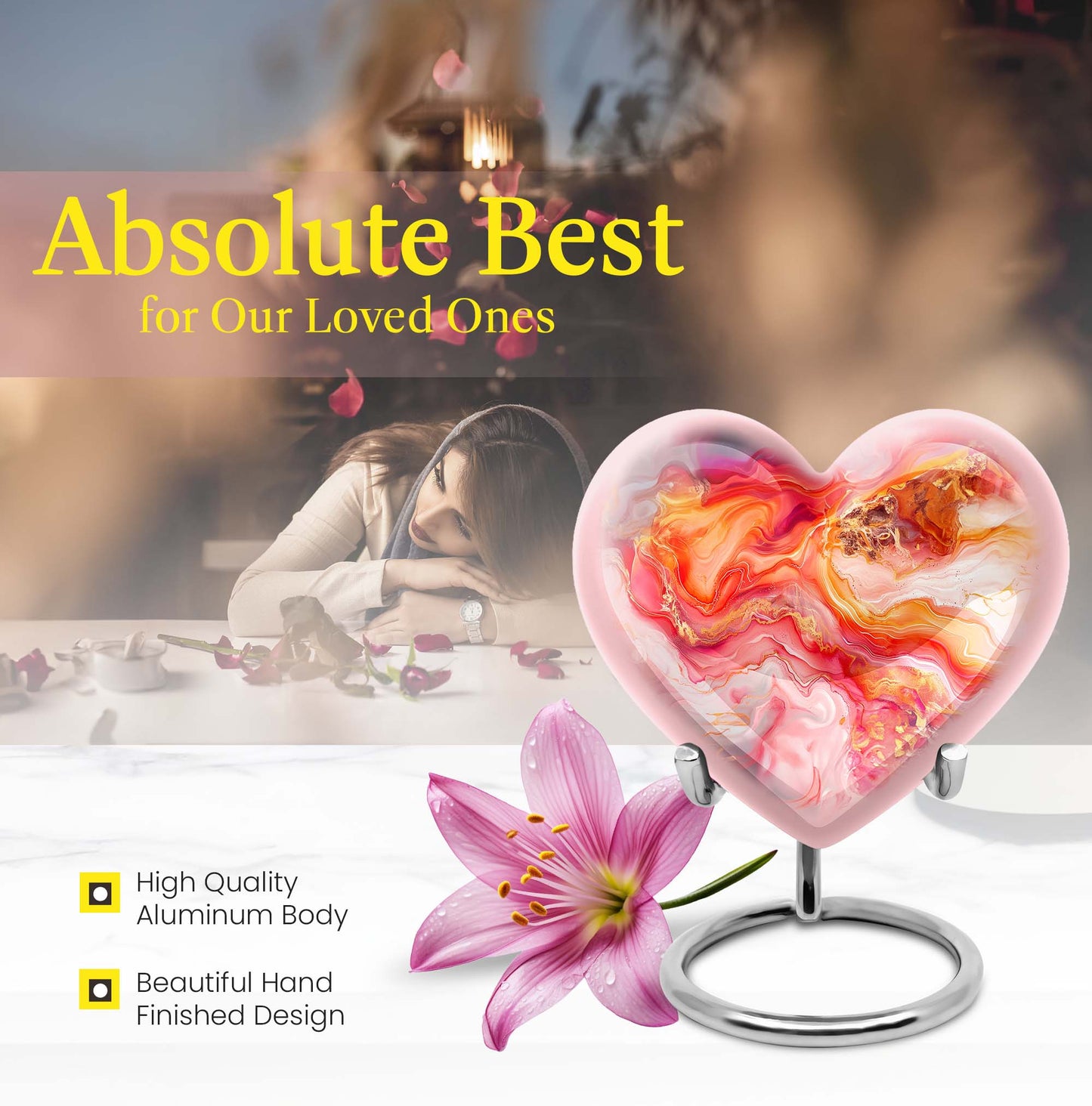 vibrant swirl heart urn