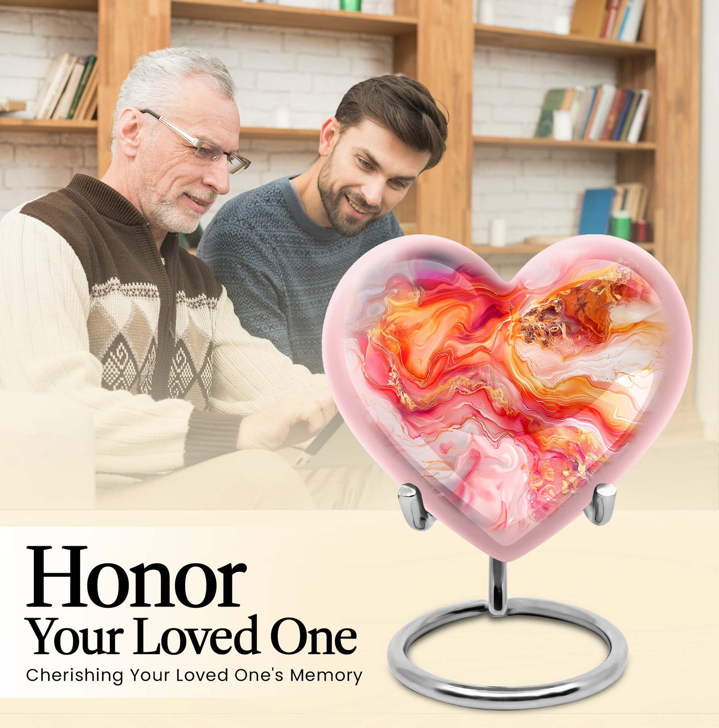 vibrant swirl heart urn
