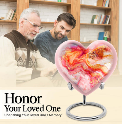 vibrant swirl heart urn