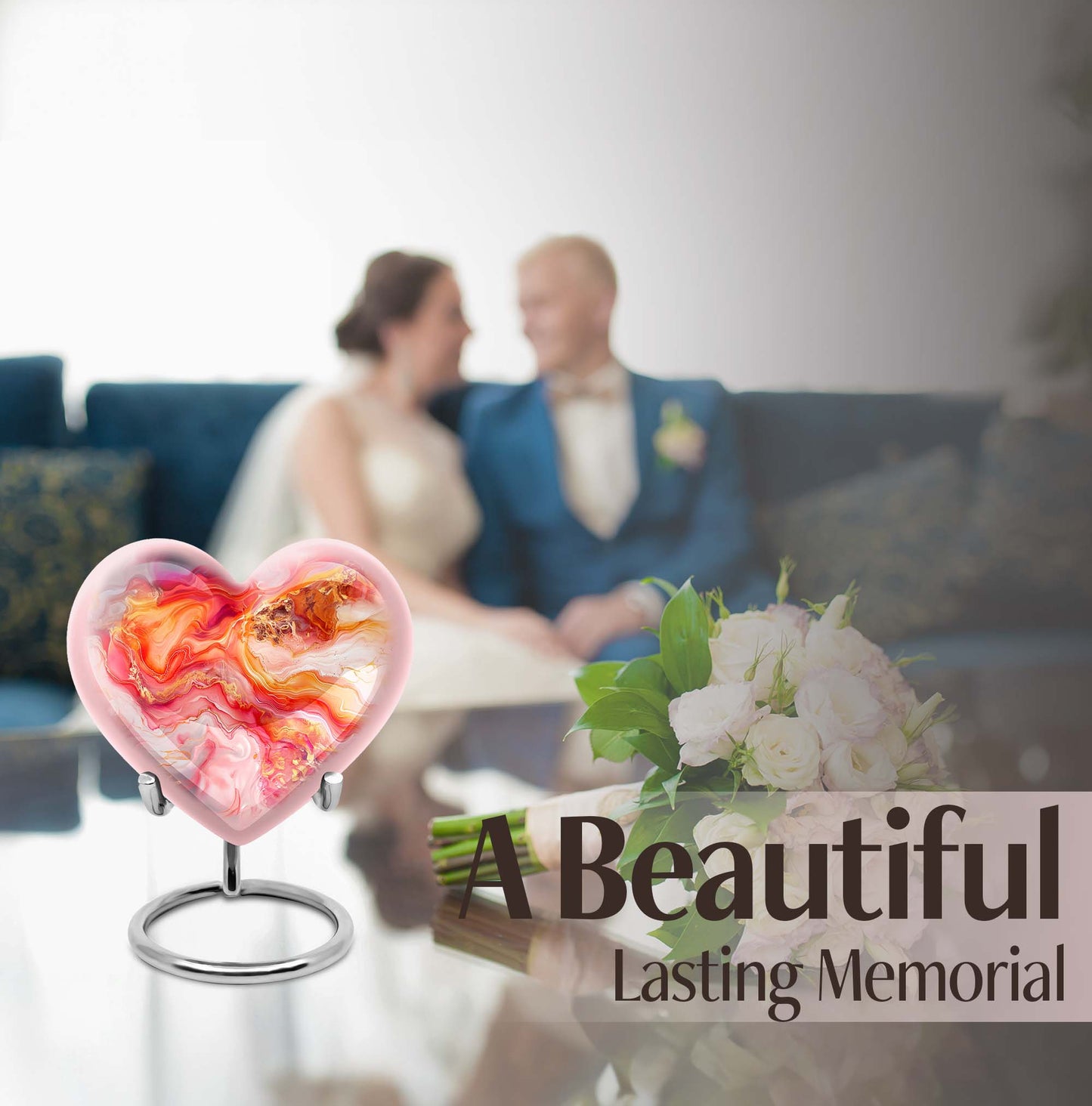 vibrant swirl heart urn