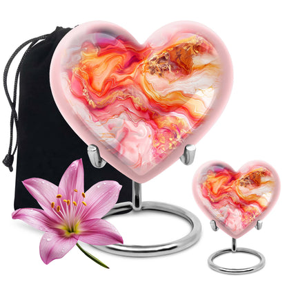 vibrant swirl heart urn