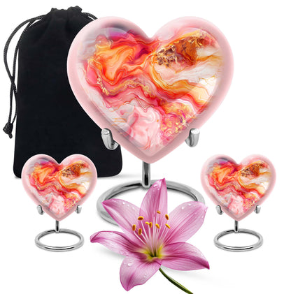 vibrant swirl heart urn