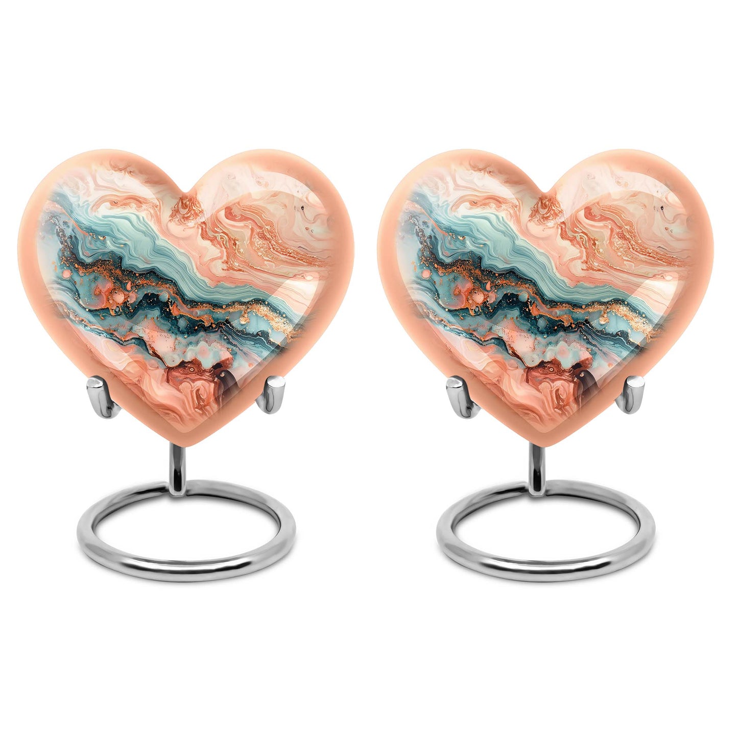 Vibrant Swirl Heart Urn for ashes.
