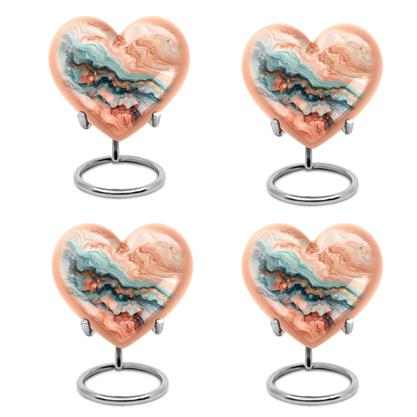 Vibrant Swirl Heart Urn for ashes.