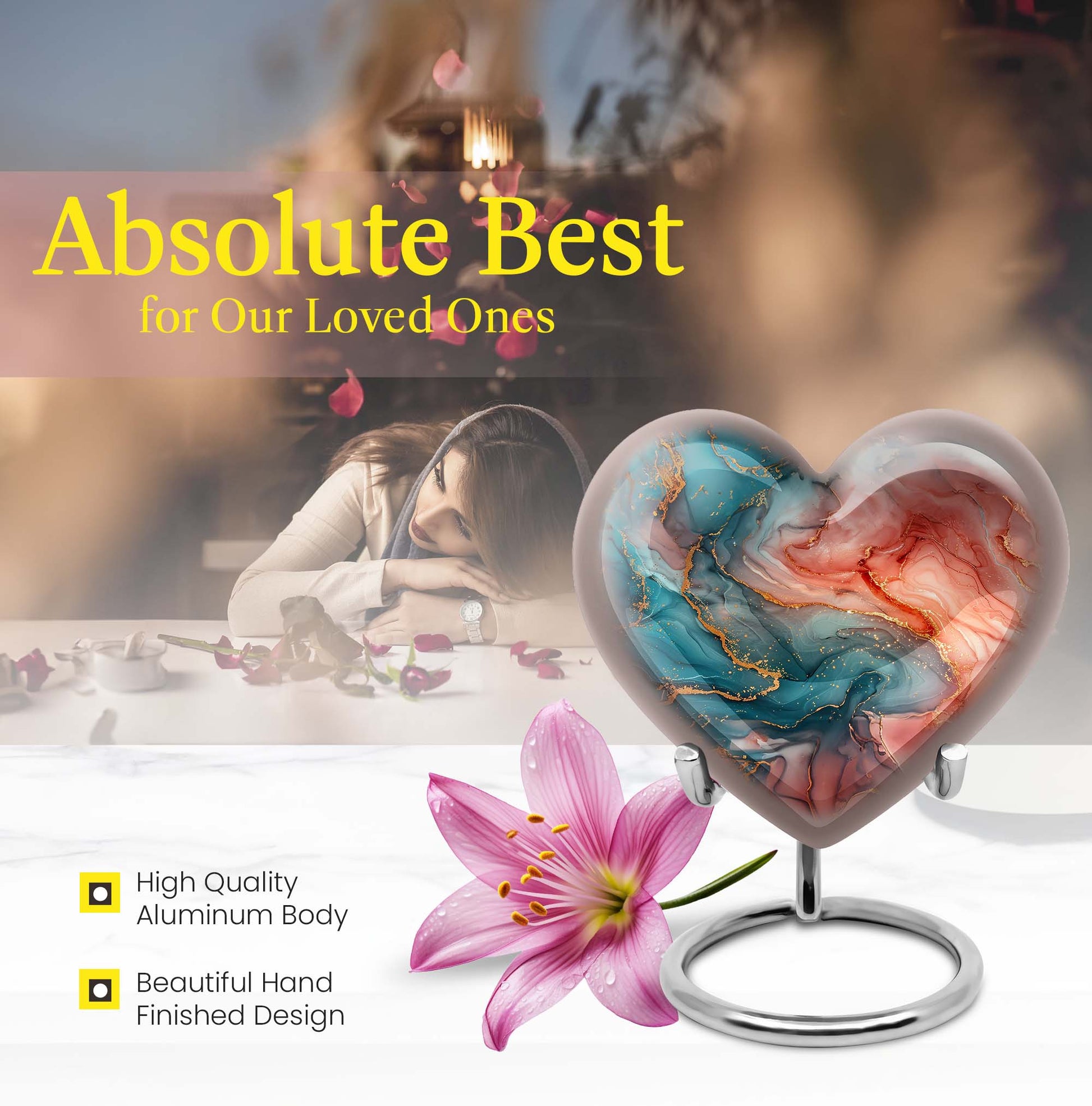 Vibrant Swirl Urn for adult women