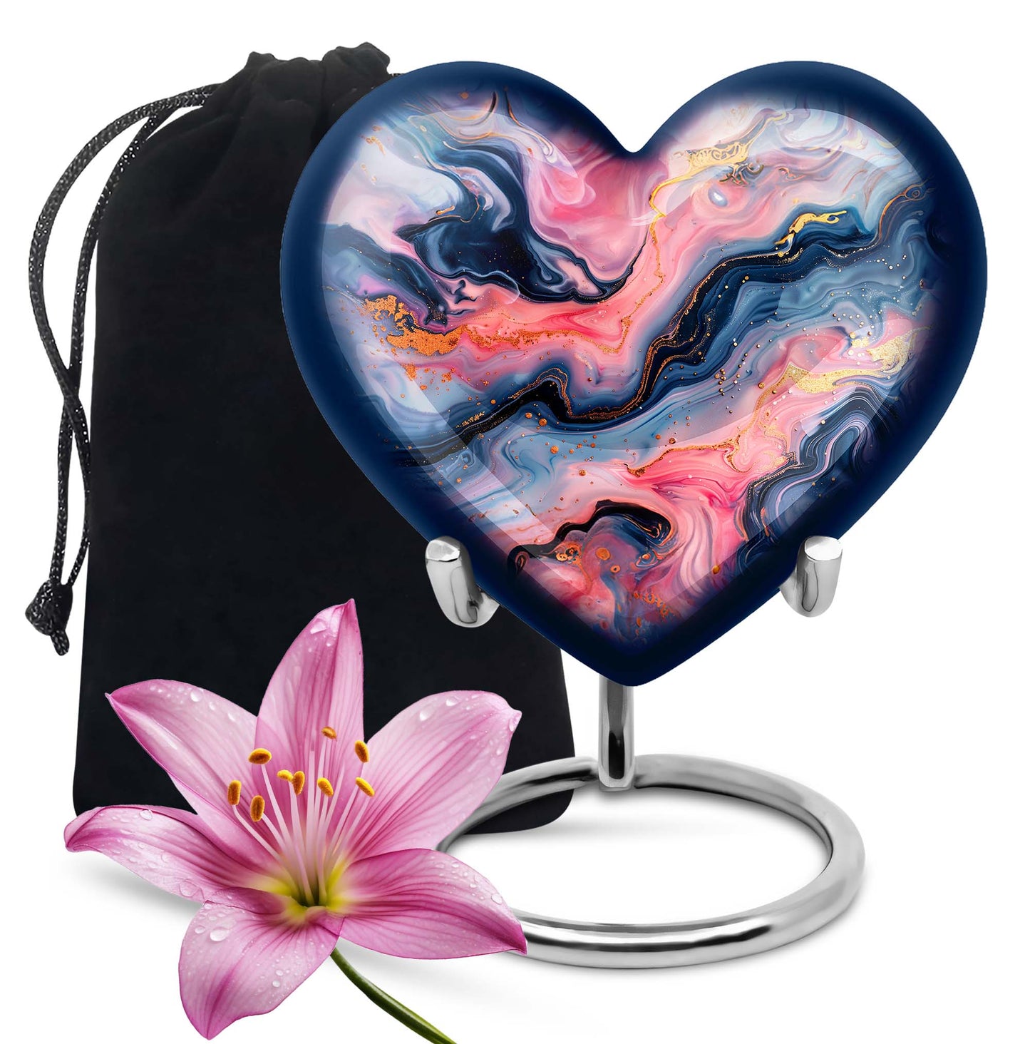 Vibrant Swirl Heart Urn for ashes