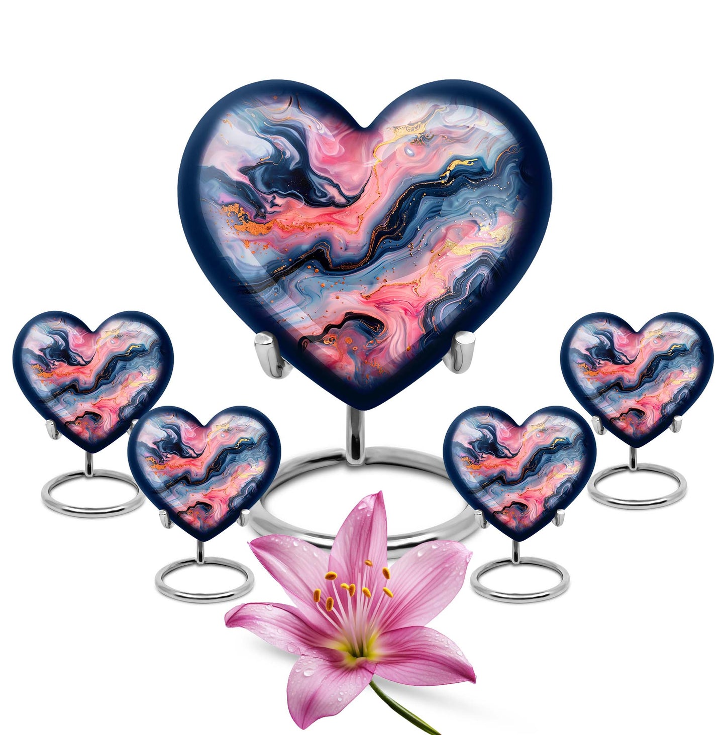 Vibrant Swirl Heart Urn for ashes
