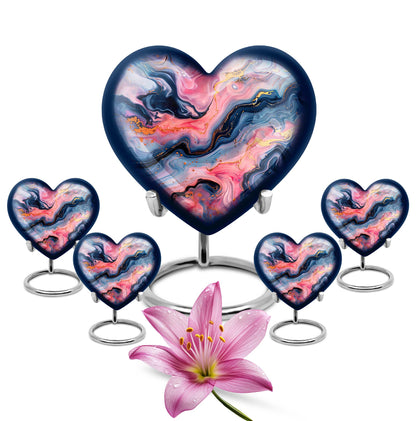 Vibrant Swirl Heart Urn for ashes