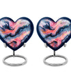 Vibrant Swirl Heart Urn for ashes