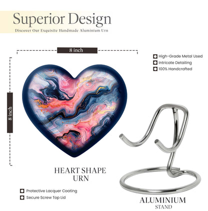 Vibrant Swirl Heart Urn for ashes