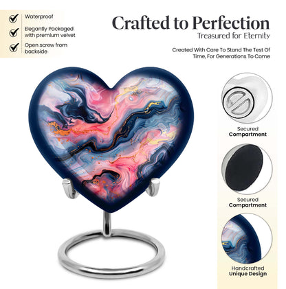 Vibrant Swirl Heart Urn for ashes