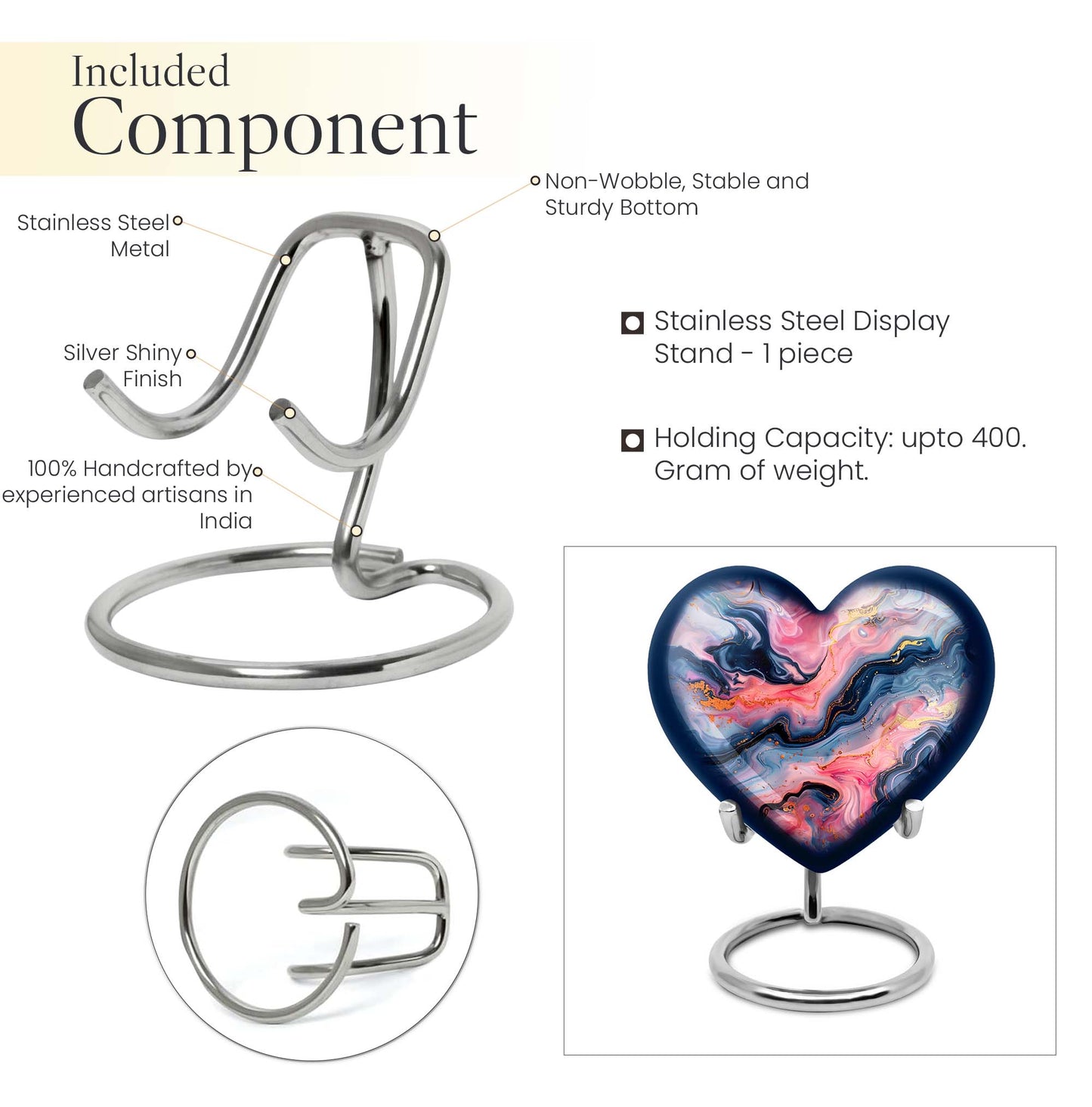 Vibrant Swirl Heart Urn for ashes