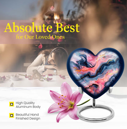 Vibrant Swirl Heart Urn for ashes