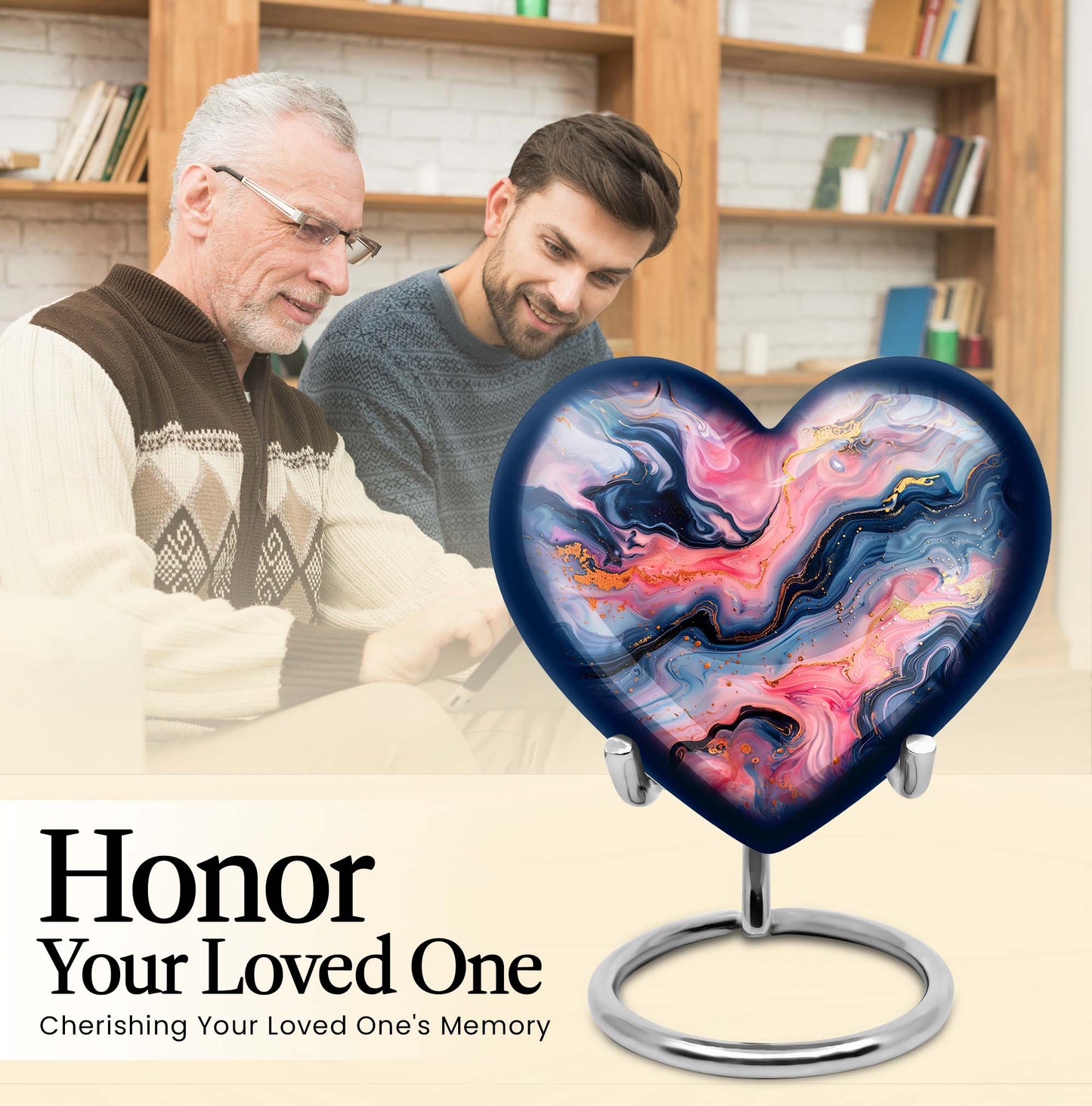 Vibrant Swirl Heart Urn for ashes