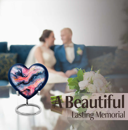 Vibrant Swirl Heart Urn for ashes