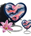 Vibrant Swirl Heart Urn for ashes