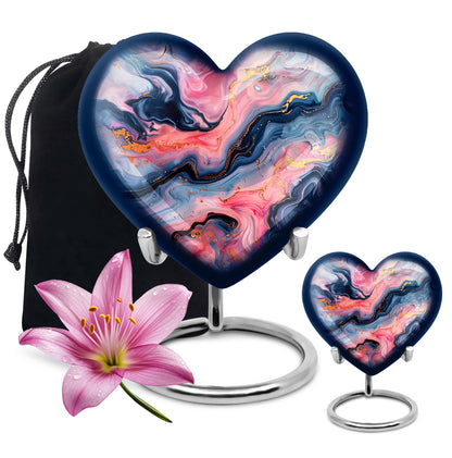 Vibrant Swirl Heart Urn for ashes