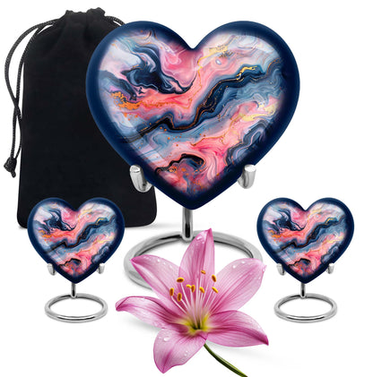 Vibrant Swirl Heart Urn for ashes