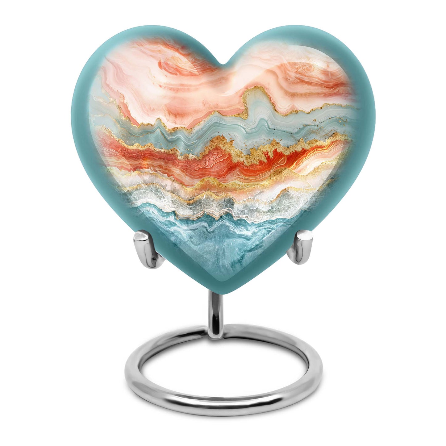 Vibrant Swirl urn with heart design