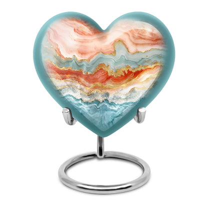 Vibrant Swirl urn with heart design