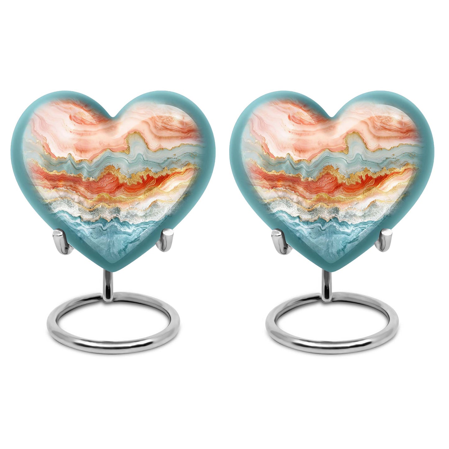 Vibrant Swirl urn with heart design