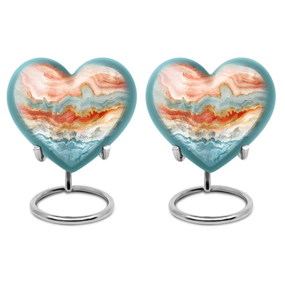 Vibrant Swirl urn with heart design