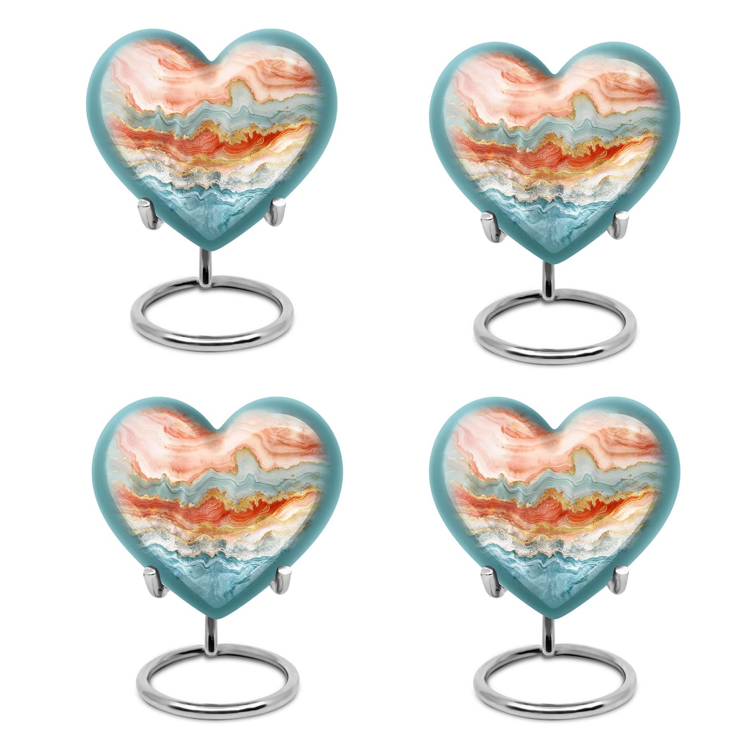 Vibrant Swirl urn with heart design