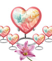 Vibrant Swirl Heart Urn with Abstract Design