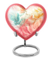 Vibrant Swirl Heart Urn with Abstract Design