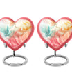 Vibrant Swirl Heart Urn with Abstract Design