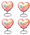 Vibrant Swirl Heart Urn with Abstract Design