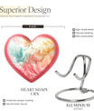 Vibrant Swirl Heart Urn with Abstract Design