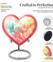 Vibrant Swirl Heart Urn with Abstract Design
