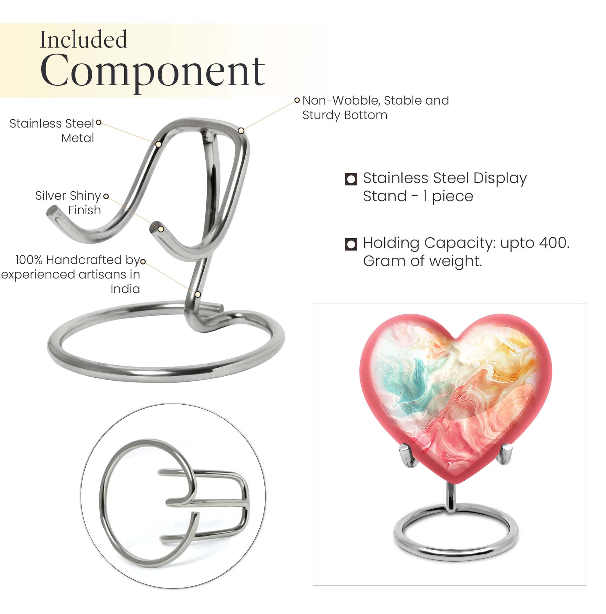 Vibrant Swirl Heart Urn with Abstract Design