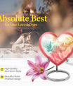 Vibrant Swirl Heart Urn with Abstract Design