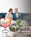 Vibrant Swirl Heart Urn with Abstract Design