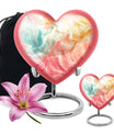 Vibrant Swirl Heart Urn with Abstract Design