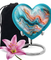 Vibrant Swirl Heart Urn for men and women